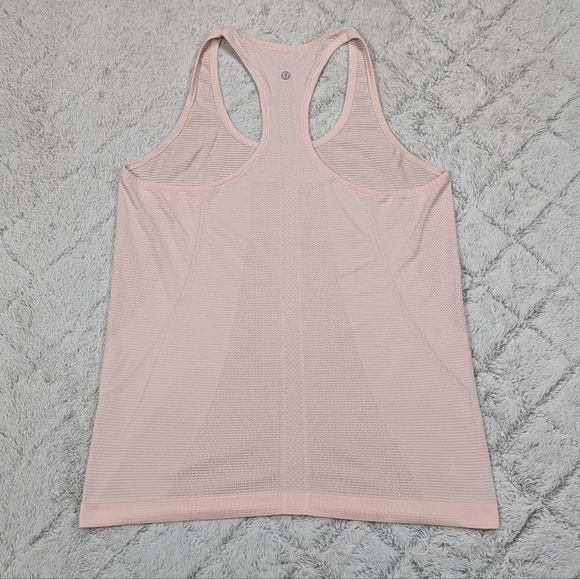Lululemon Top Women's 10 Pink Light Swiftly Tech Racerback Tank Mesh Slim Fit - Picture 6 of 7
